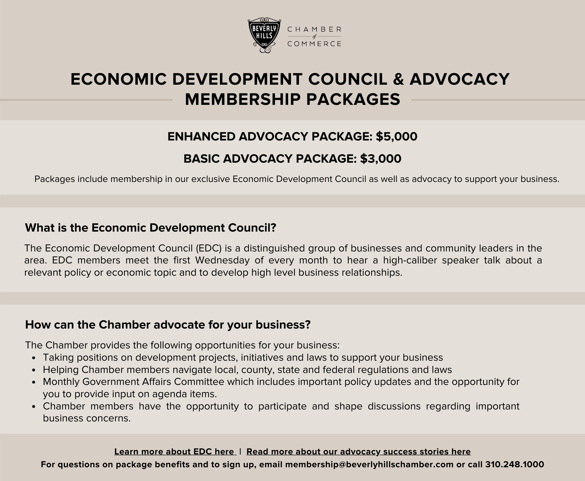 Overview EDC Advocacy Package